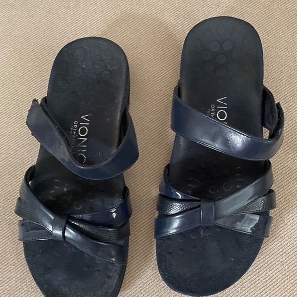Vionic  Women’s Navy Slide Sandal Size 6 - Picture 1 of 9